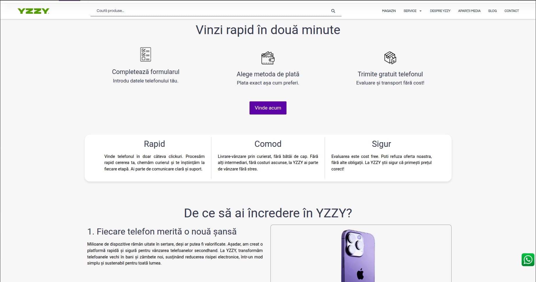 YZZY — Marketplace de dispozitive recondiționate 1