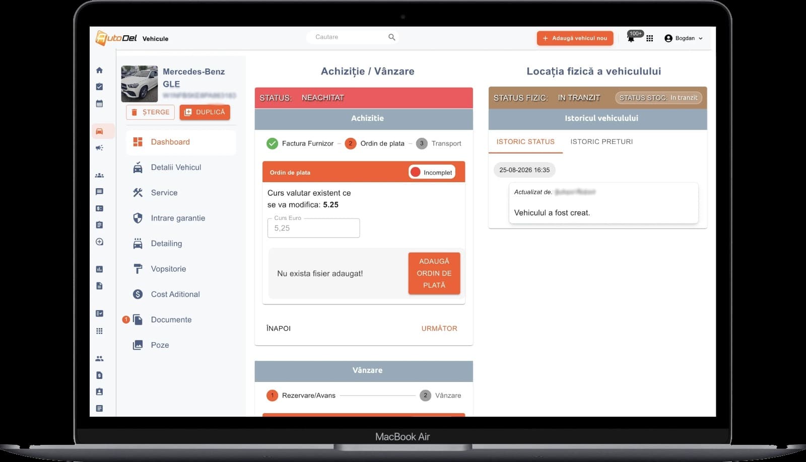 Autodel — Custom ERP for car dealers