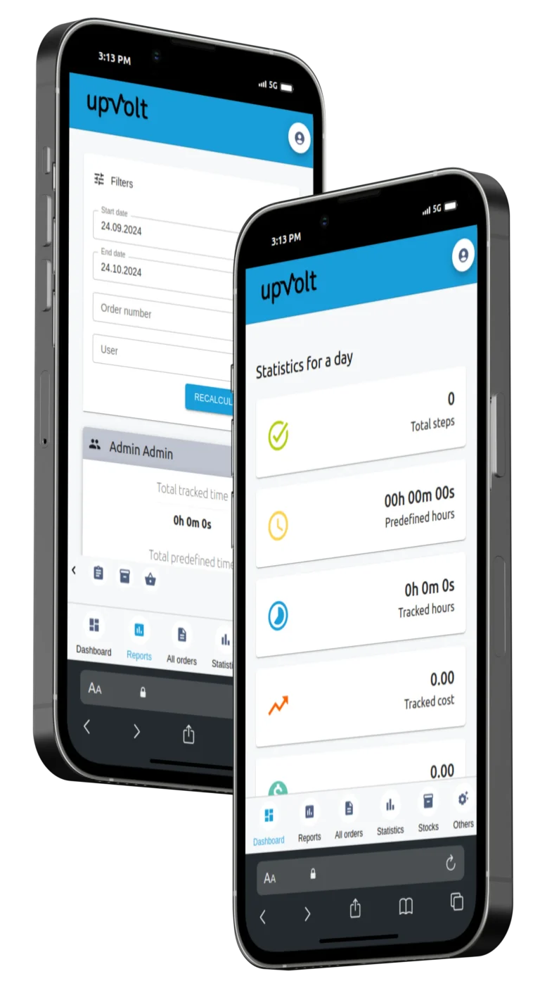 upVolt — Service & management comenzi dispozitive, cu pontaj pe fiecare etapă