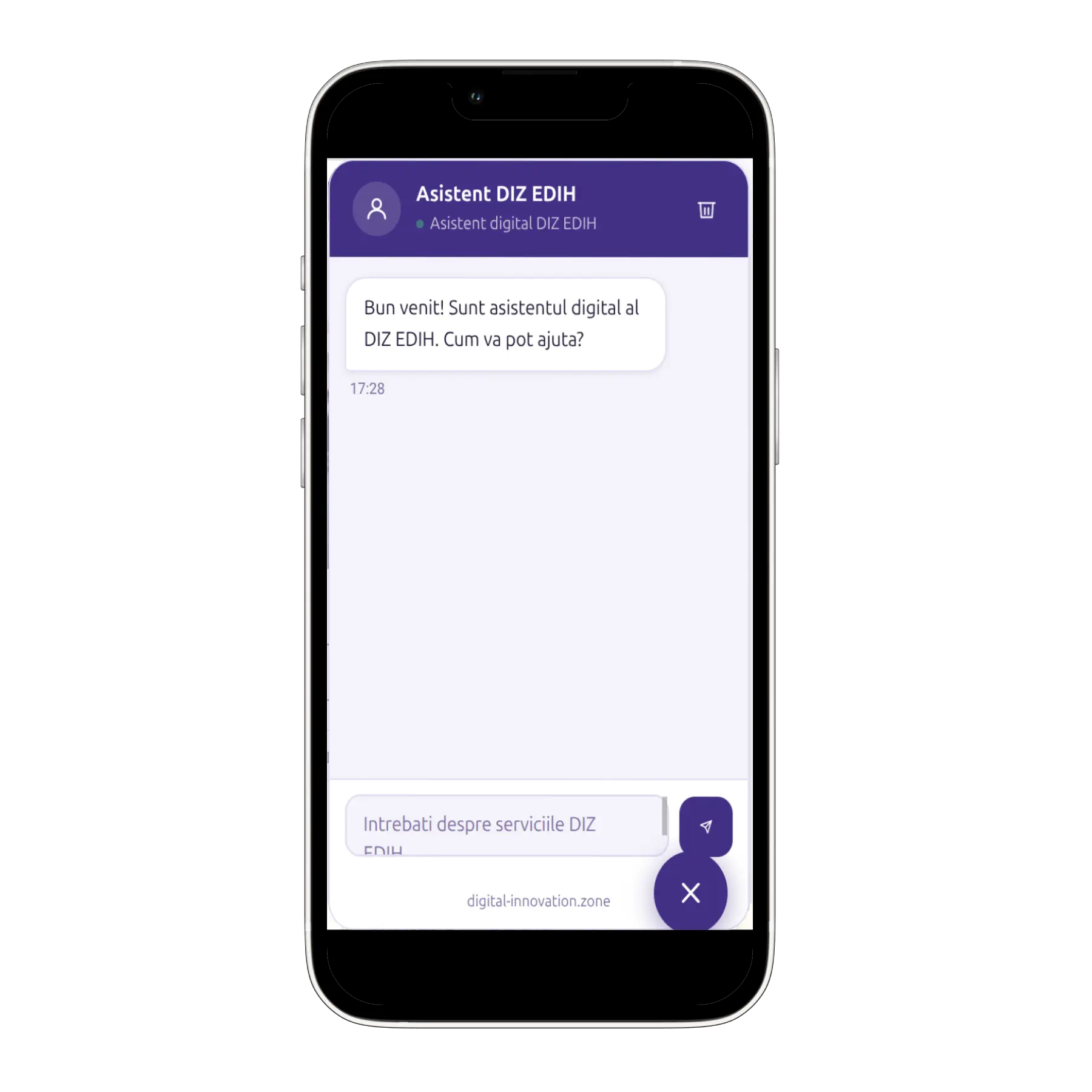 Digital innovation zone - AI chatbot — Digital innovation zone - chatbot cu inteligenta artificiala