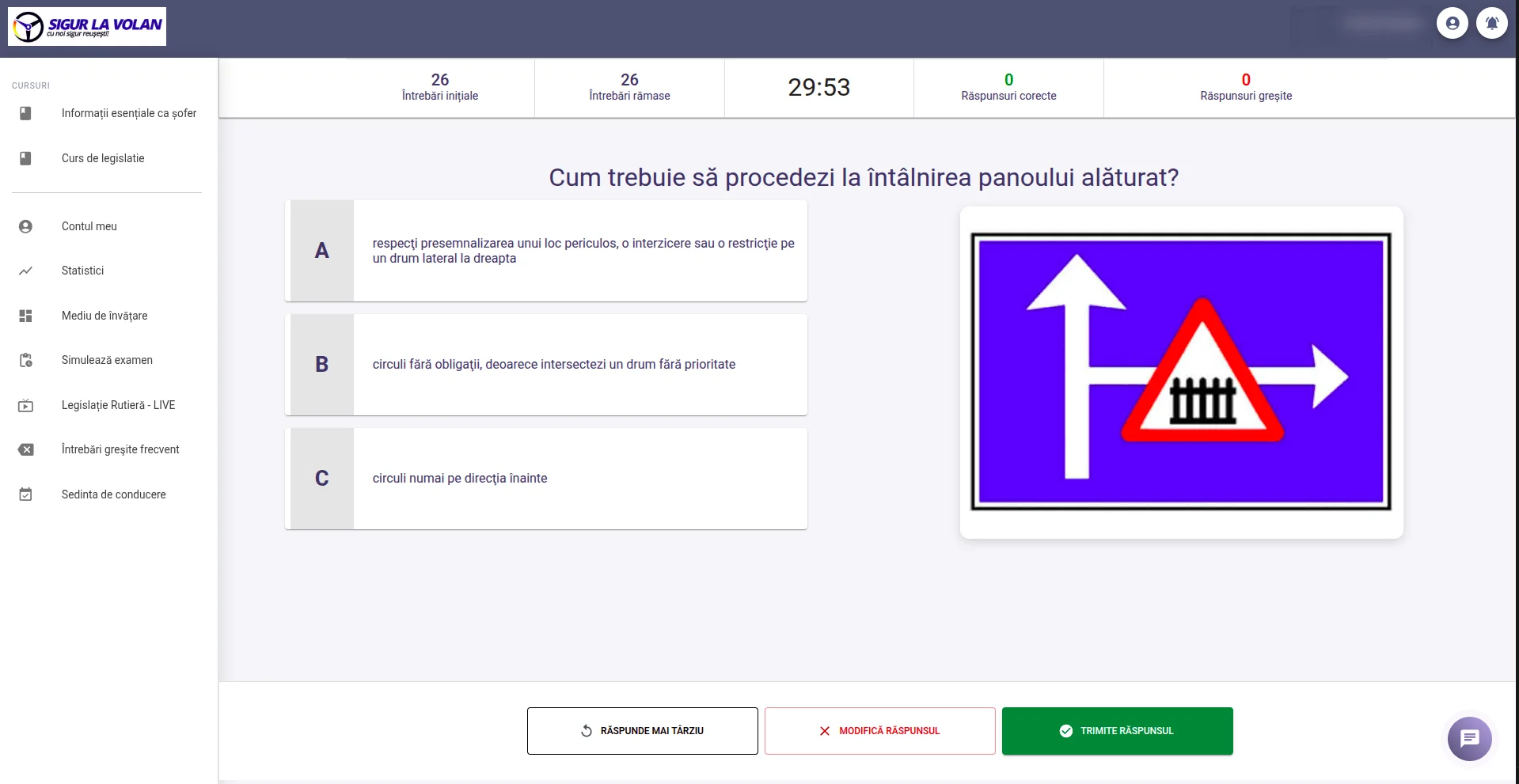 Sigur la Volan — Student Portal for a Romanian Driving School
