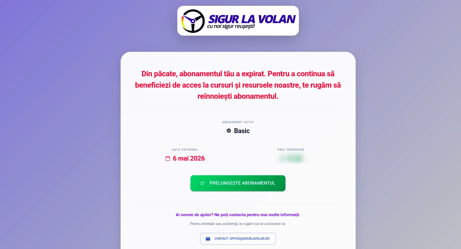 Sigur la Volan — Student Portal for a Romanian Driving School 3