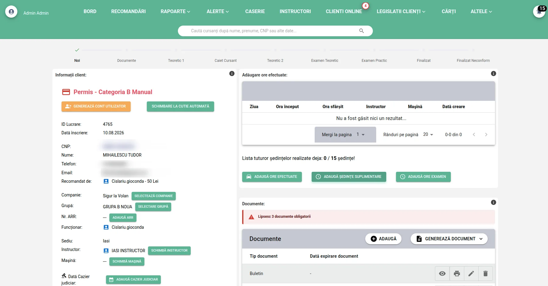 Sigur la Volan — End-to-end CRM & operations platform for a driving school